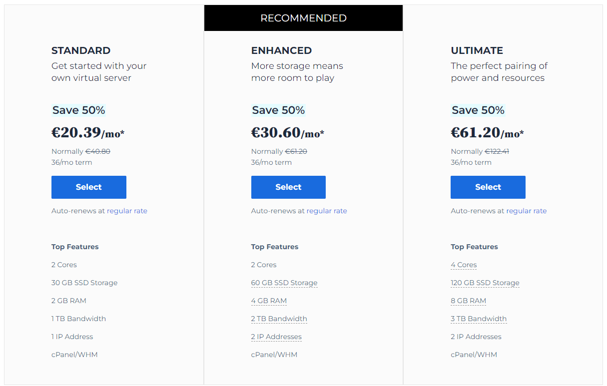 Bluehost-VPS-plans