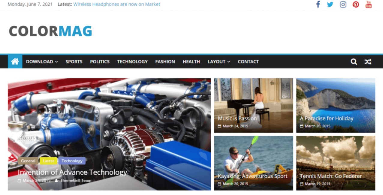 Best Free WordPress Magazine Themes WordPress-theme-colormag