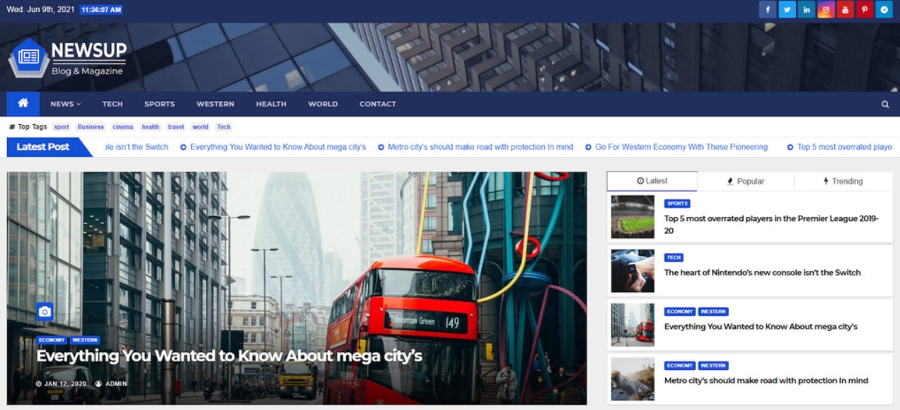 Best Free WordPress Magazine Themes WordPress-theme-newsup